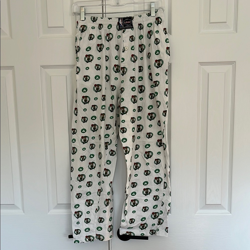 Boston Celtics Pajama Pants with Green and Brown Pattern